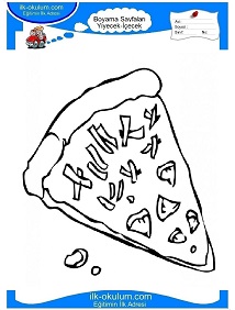 Çocuklar İçin Pizza Boyama Sayfaları 